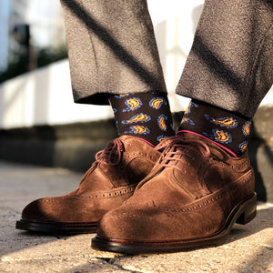 Made in Great Britain Men's Socks - Beautiful Twin Pack Black Gold