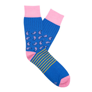 Made in Great Britain Men's Socks - Beautiful Twin Pack Blue Pink