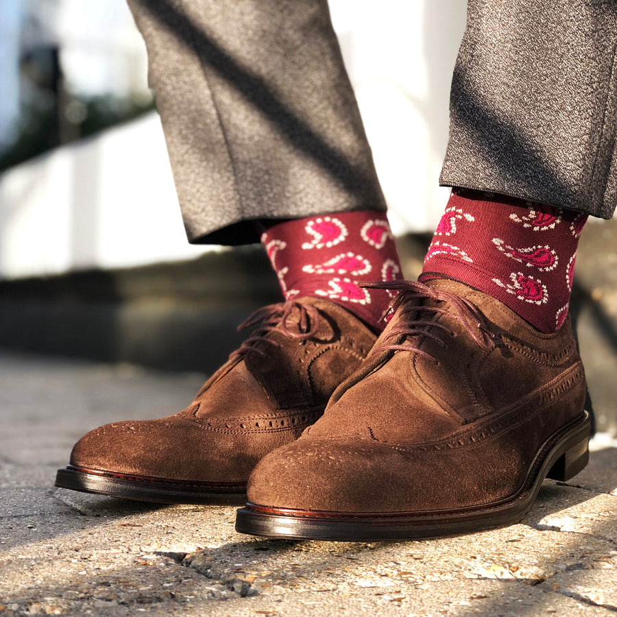 Made in Great Britain Men's Socks - Beautiful Twin Pack Burgundy